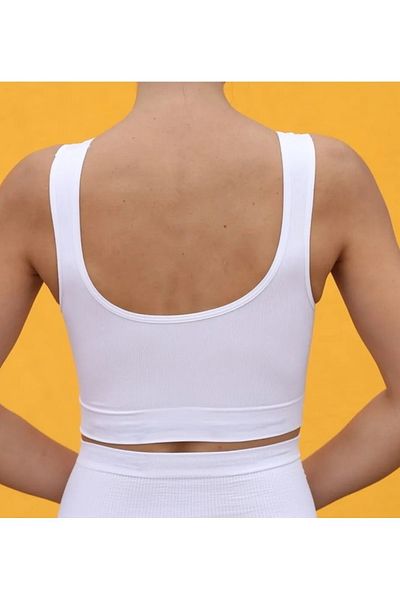 SWEAT FAST Women's Modal Crop Top Bustier Thick Straps Seamless Knitted Bustier
