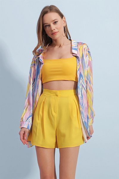 Pattaya Women's Patterned Oversize Kimono Shirt P23s191-1301