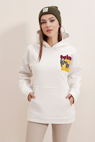 Pattaya Women's Hooded Knitted Sweatshirt with Fleece Inside P22w110-60455-2