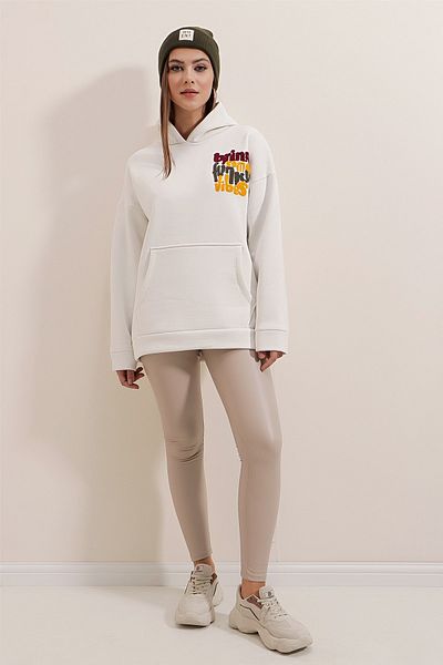 Pattaya Women's Hooded Knitted Sweatshirt with Fleece Inside P22w110-60455-2