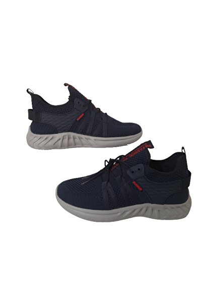 PLARIUM Pantofi sport casual cu plasă albastru bleumarin pentru bărbați