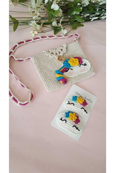 Kadın Girişimciler Atölyesi Set geantă cu model unicorn și 2 catarame