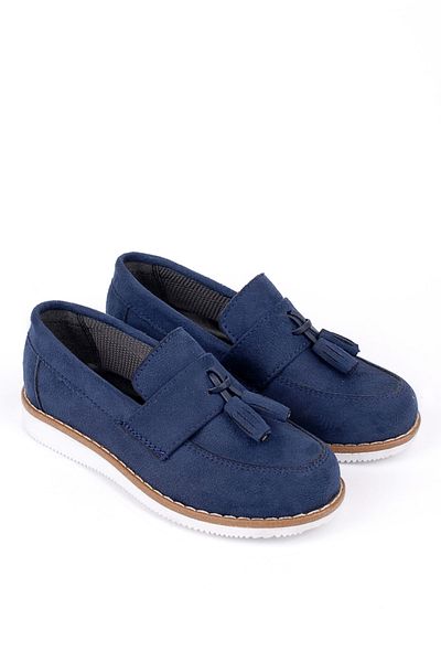 Minican Boy's Navy Blue Suede Classic Shoes