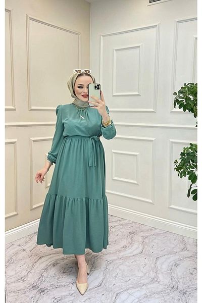 YILMAZBARMAZ Rochie Ayrobin cu detaliu cu volane pe guler