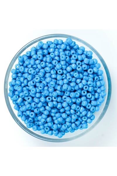 yfhobi 50 Gram - 4 Mm Mavi Renk Büyük Boy Kum Boncuk, Takı Yapım Boncuğu, (50...