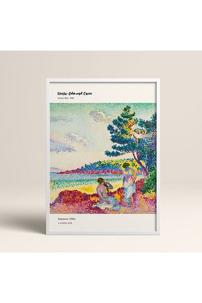 HOMEPACK Σκελετός Μοντέρνο Henri-edmond Cross 30x40cm 40x60cm 50x70cm Μαύρο Λευκό Ξύλο Mdn002