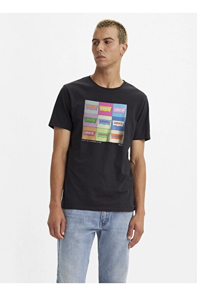 Levi's Bisiklet Yaka Baskılı Siyah Erkek T-shirt A2823-0190