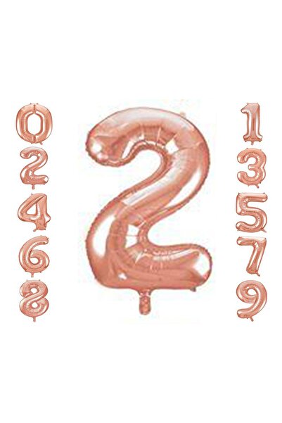ikm balon 2 Rakam 34 Inç / 76 Cm Rose Gold Folyo Balon / Helyumlu Doluma Uygun