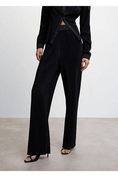MANGO Woman Wide Leg Loose Trousers