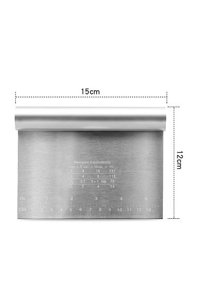5DMarket Multipurpose Stainless Steel Dough Food Cutter Scraper Pastry Cake Decorating Spatula Tool with Scale