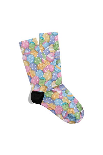 Eğlenceli Çoraplar Fun Socks Unisex Colorful Eggs Pattern Printed Socks Ecsoket407