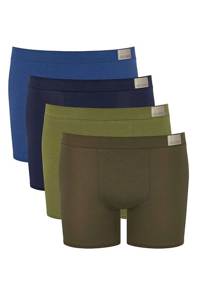 SLOGGI Herren lange Boxershorts, 4er Pack - GO Natural Short C4P, Bio-Baumwolle