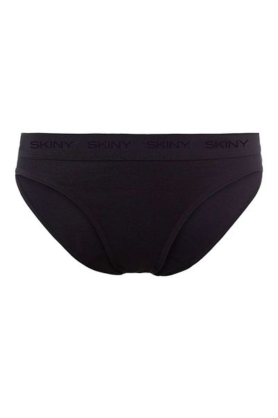 Skiny Damen Rio Slip, 2er Pack – Unterwäsche, Unterhosen, Baumwolle, Logobund, Feinripp, einfarbig