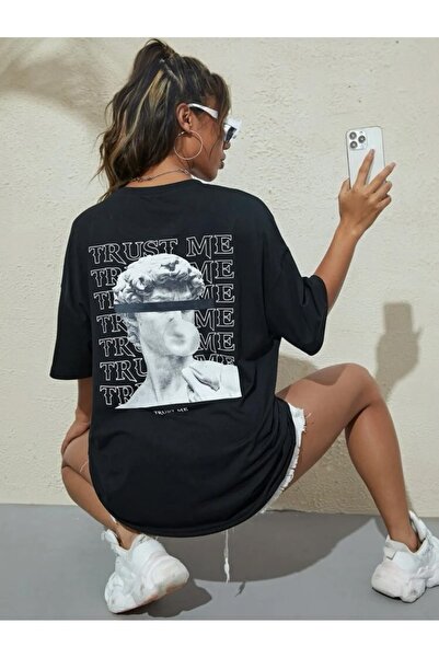 ALİKA Trust Me Printed Oversize Unisex T-shirt
