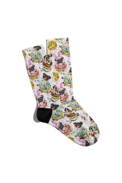 Eğlenceli Çoraplar Fun Socks Unisex Cute Pug And Donut Socks Ecsoket139