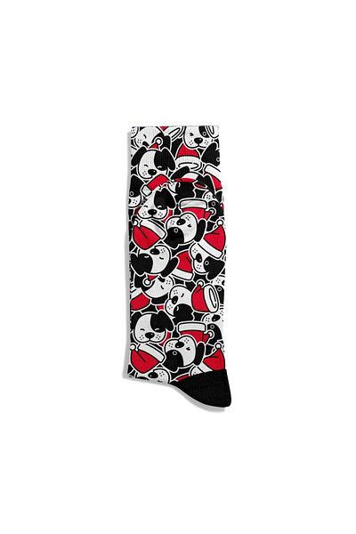 Eğlenceli Çoraplar Fun Socks Unisex Happy New Year Sprz Dog Pattern Printed Socks Ecsoket487