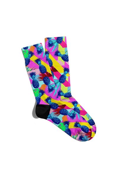 Eğlenceli Çoraplar Fun Socks Unisex Summer Colorful Pineapple Printed Socks Ecsoket172