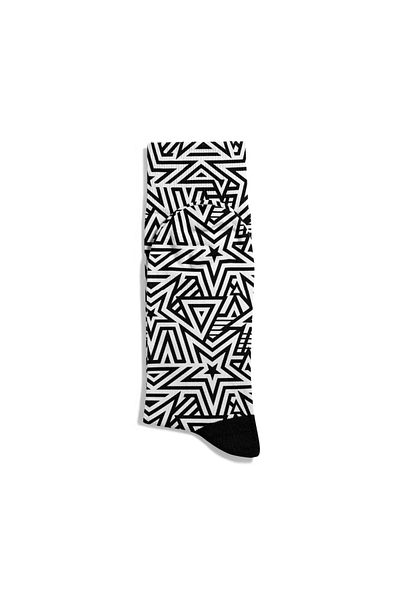 Eğlenceli Çoraplar Fun Socks Unisex Ethnic Star Printed Socks Ecsoket315