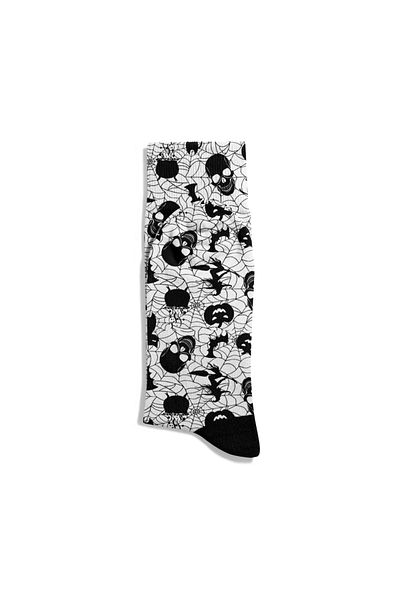 Eğlenceli Çoraplar Fun Socks Unisex Skull Black Skull Pattern Printed Socks Ecsoket504