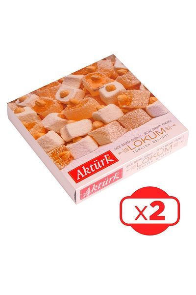 Aktürk Lokum Plain and White Hazelnut 500 Gr X 2 Pieces