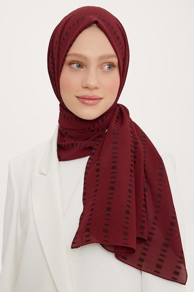 Armine Şal de culoare neagră, cu detaliu, burgundă (țesătură respirabilă)