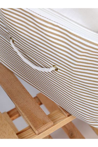 Timburly Πλένεται βαμβακερό Home Sweet Home Written Beige Gold Top Line Gold Organizer Θήκη 21x28x52cm D62