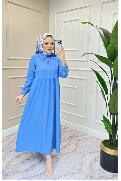 YILMAZBARMAZ Polo Yaka Tesettür Elbise
