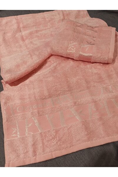 ŞENER HOME Συσκευασία 2 πετσετών μπαμπού πρώτης ποιότητας 50x90 χεριών & προσώπου - ροζ