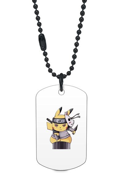 herotasarım قلادة النينجا بيكاتشو باللون الأسود - موديل Dft7826