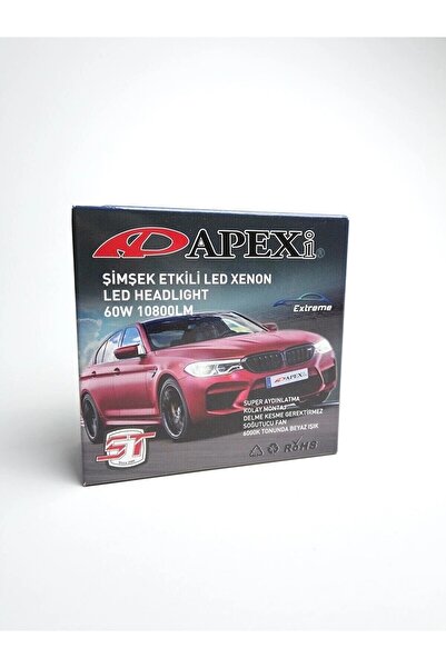 APEXİ Zenon H7 Led Xenon Yüksek Kalite Şimşek Etkili 10800 Lümen 6000k Beyaz Led