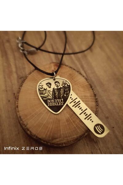 luffy design Son Feci Bisiklet Müzik Grubu Pena Spotify Kolye Set ( Istediğiniz Şarkı) Kişiye Özel