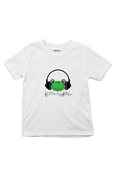 GreenMint تي شيرت للأطفال سماعات موسيقى الضفدع_oe1451