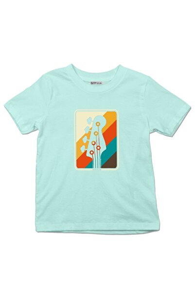 GreenMint تي شيرت للأطفال هدية موسيقية ملونة فكرة باس جيتار_em1220