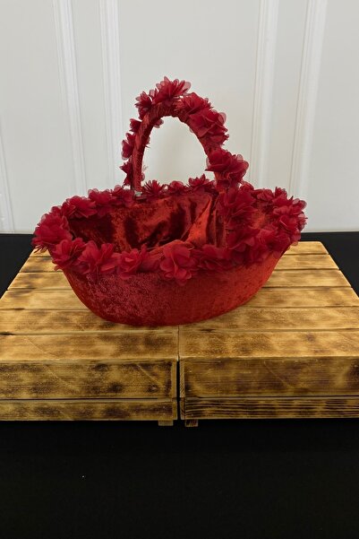 ZEYMERADE سلة هينا للعروس باللون الأحمر الداكن، لحفلات الزفاف، الختان، الزواج...