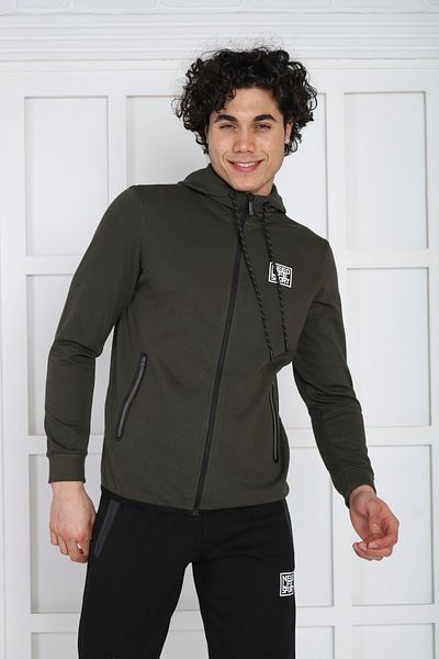 NEED LİFE Men's Black-khaki Tracksuit Set