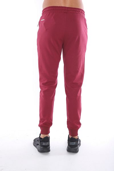 NEED LİFE Men's Burgundy Pockets Zippered Elastic Waist Sweatpants