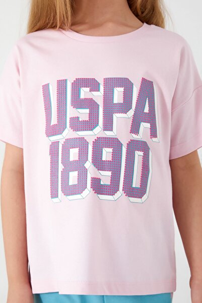 U.S. Polo Assn. Point Detail Dusty Pink Girl's Capri Set