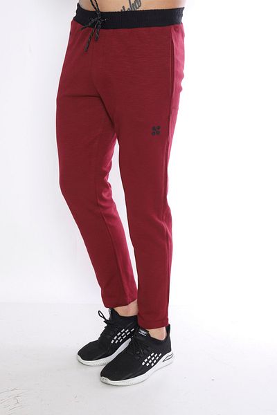 NEED LİFE Men's Claret Red Corded Slim Fit Sweatpants