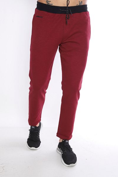 NEED LİFE Men's Claret Red Corded Slim Fit Sweatpants