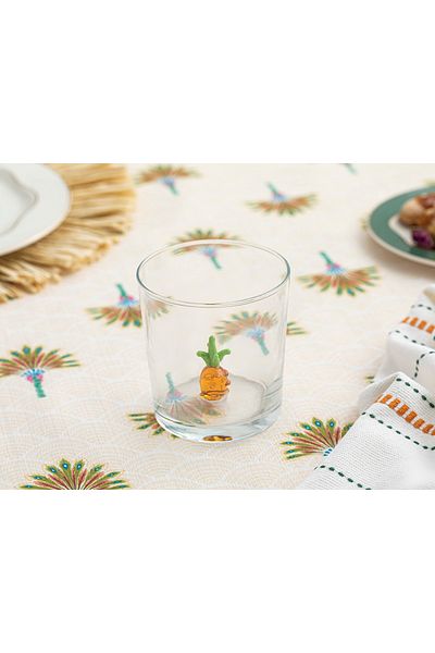 English Home Pinapple Glass Soft Drink Cup 350 Ml Orange