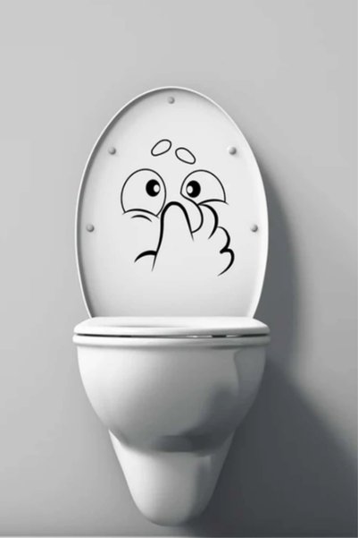 efekt reklam Funny Toilet Seat - Bathroom Decorative Self-Adhesive Sticker Black