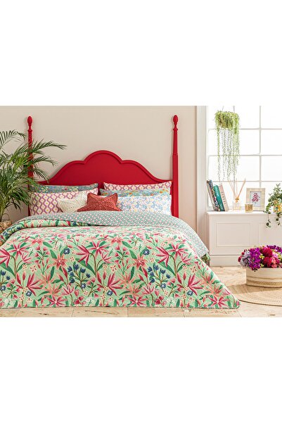 English Home Fresh Liliums Tek Kişilik Çok Amaçlı Örtü 160x220 Cm Yeşil