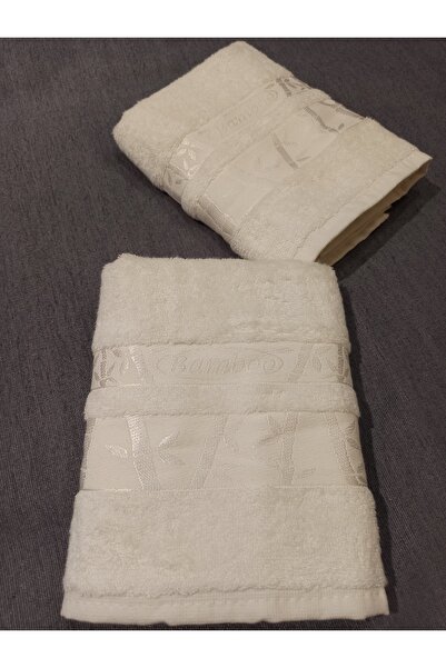 ŞENER HOME 2-х штучний рушник для рук і обличчя з бамбука першого сорту 50x90 - кремовий