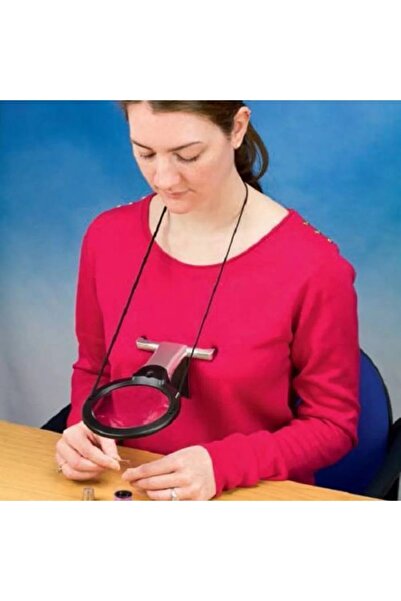 Bosile Fonksiyonlu Büyüteç Işıklı Boyun Tipi Büyüteç Dikiş Nakış Büyüteci Kit...