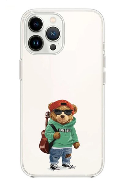 Powerfox iPhone 14 Pro Max Compatible Teddy Bear 1 Transparent Phone Case