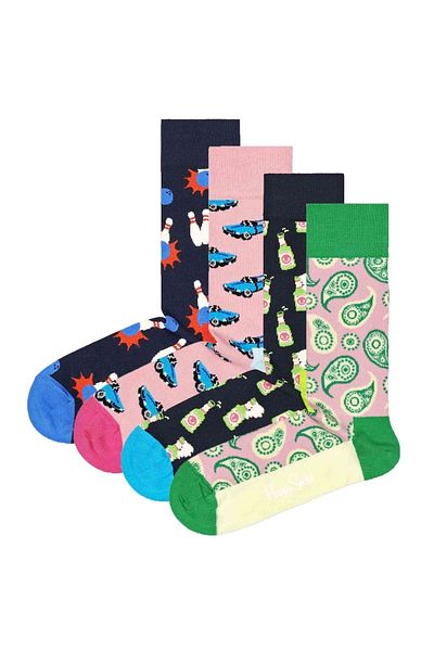Happy Socks Подаръчен комплект чорапи Go Bowling от 4 пакета