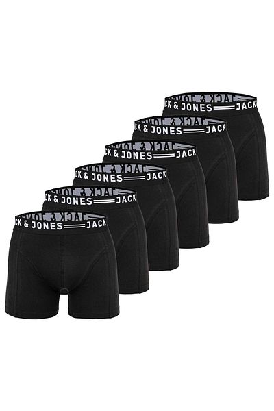 Jack & Jones JACK&JONES 6er-Pack Herren-Boxershorts – SENSE TRUNKS, Baumwoll-Stretch
