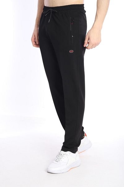 NEED LİFE Men's Black Pockets Zippered Comfortable Fit Sweatpants