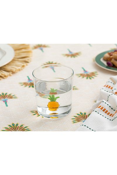 English Home Pinapple Glass Soft Drink Cup 350 Ml Orange