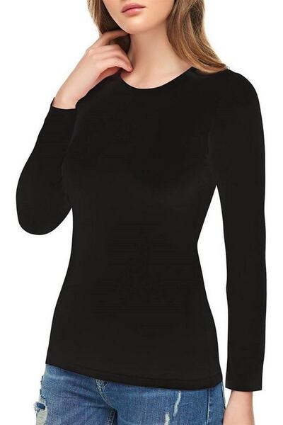 Tutku 1303 Γυναικείο ελαστάνικο μακρυμάνικο κορμάκι μαύρο